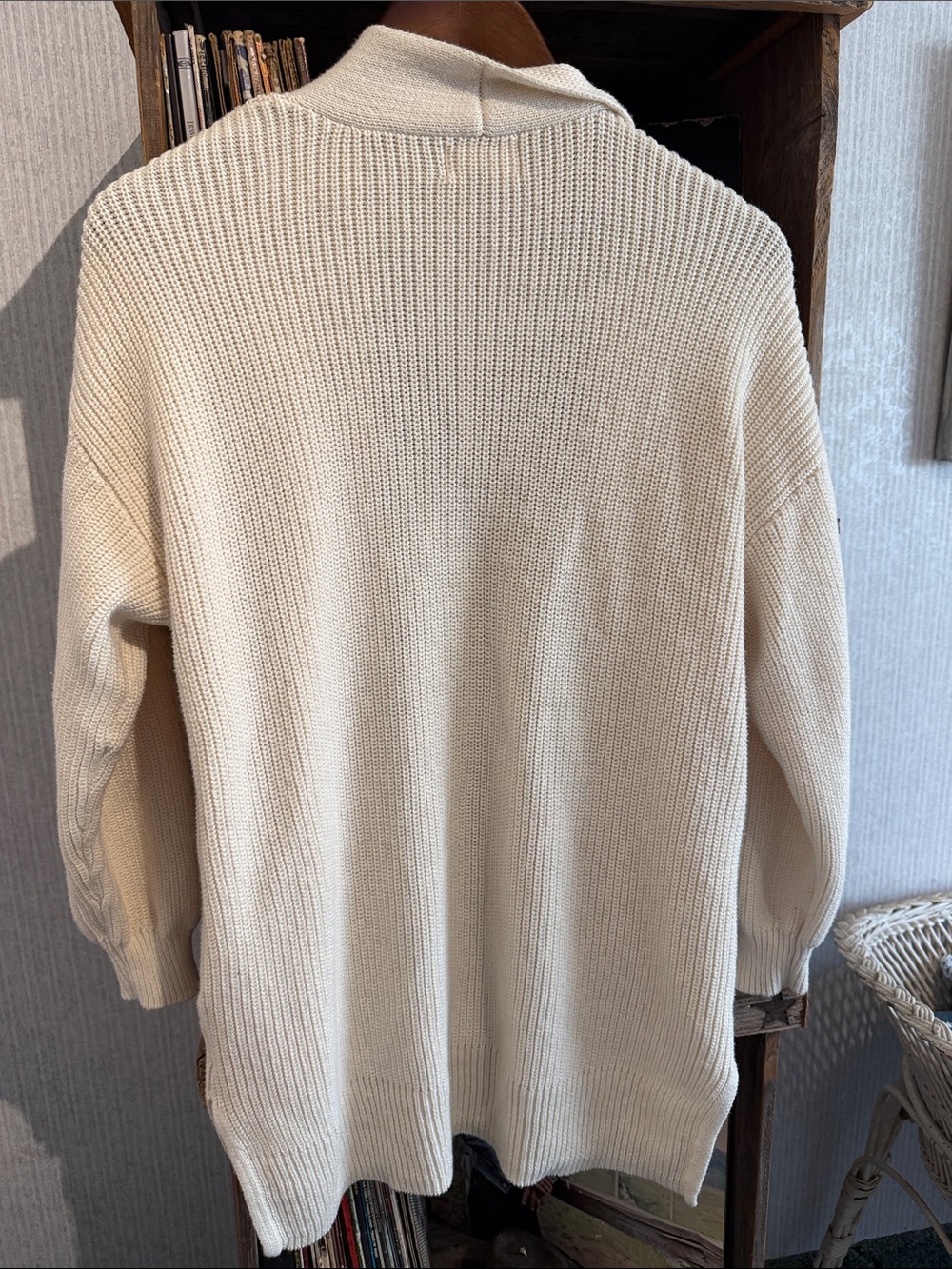 Universal Thread Cream Open-Front Ribbed Cardigan - Picture 4 of 4